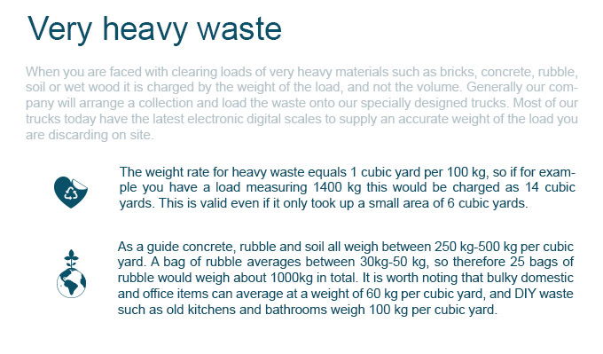 Prices for Very Heavy Waste Removal